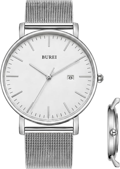 HOTBUREI Men Wrist Watches Fashion Minimalist Thin Analog Quartz Waterproof Watches for Men, Refined Gifts for Men, Boyfriend, Husband, Dad