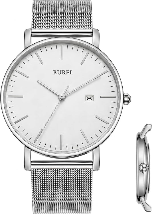 HOTBUREI Men Wrist Watches Fashion Minimalist Thin Analog Quartz Waterproof Watches for Men, Refined Gifts for Men, Boyfriend, Husband, Dad