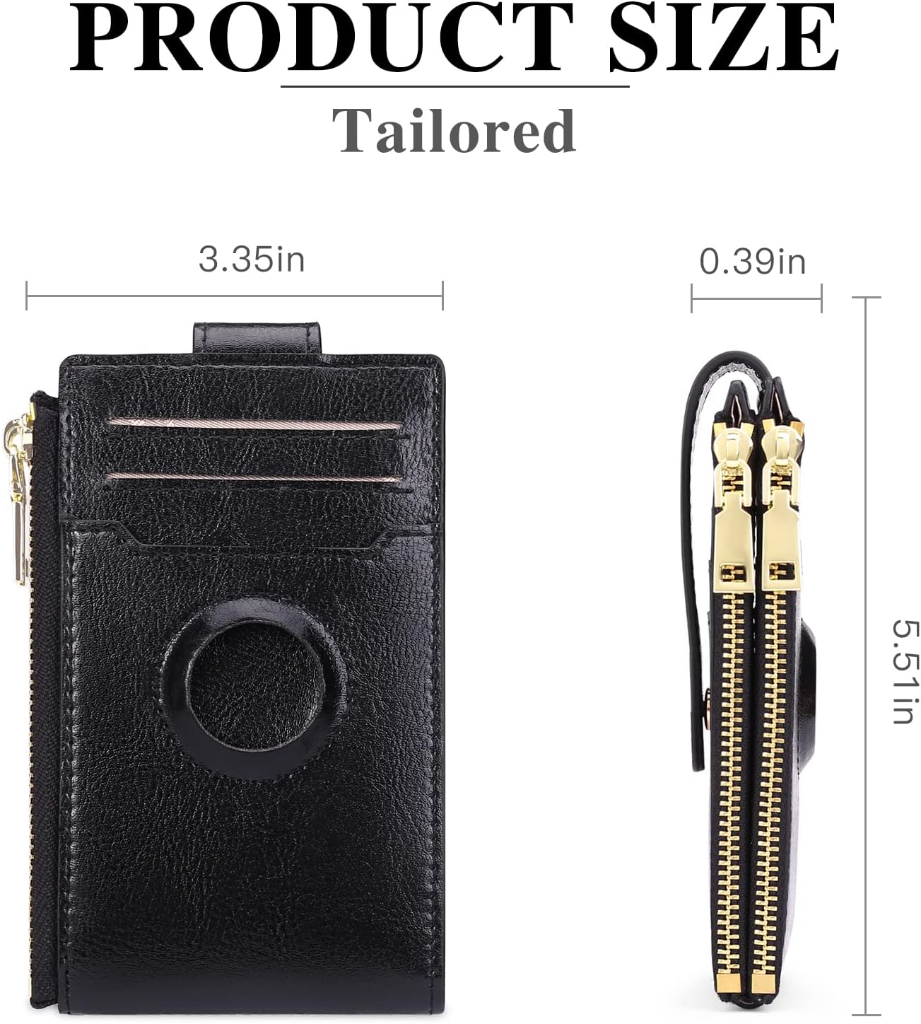 HOTFALAN MULE Air-tag Womens Wallet Genuine Leahter Bifold Credit Card Holder with Built-in Integrated Case