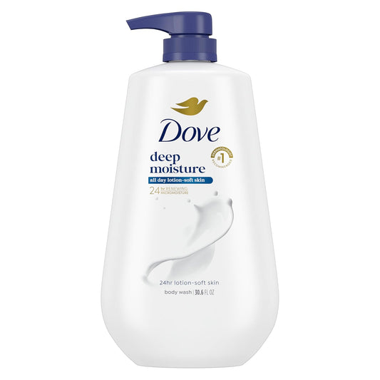 HOTDove 24hr Lotion Body Wash Deep Moisture, 30.6 oz | Moisturizing body wash with MicroMoisture technology for 24-hour hydration and lotion-soft skin