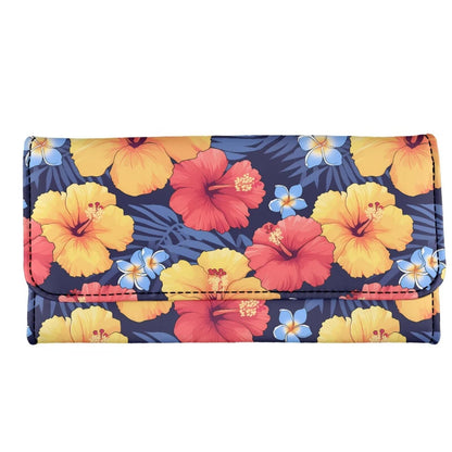 HOTNovelty Jeans Print Womens Wallets Leather Clutch, Vintage Denim Block Patch Design Long Wallet for Women Blue Credit Card Holder with Coin Purse ID Window