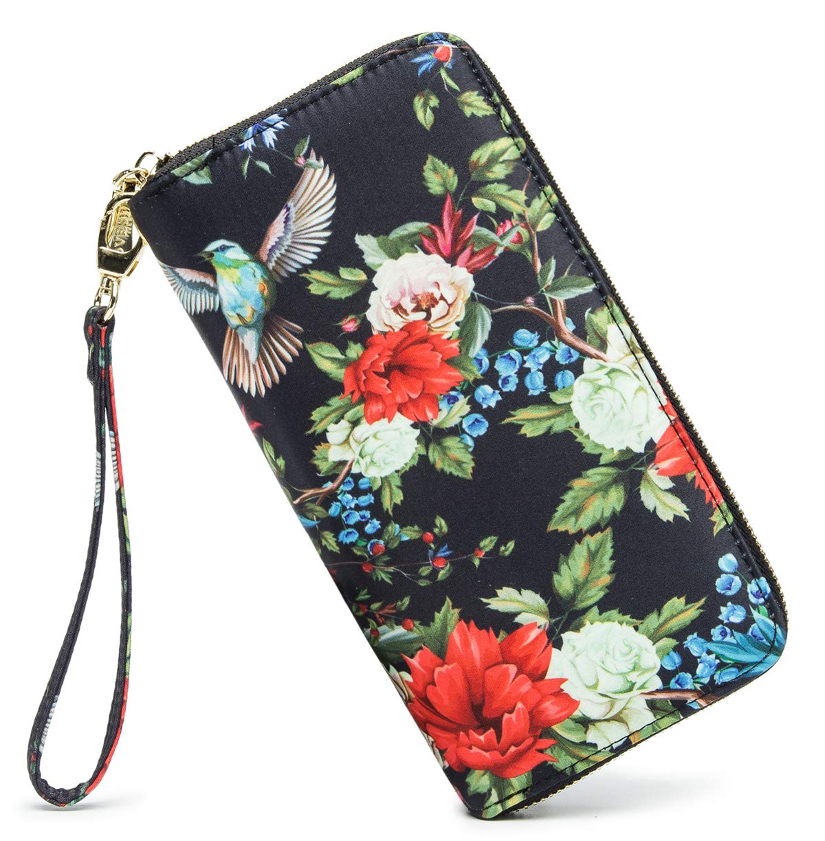 HOTWomen Wallet Card RFID For Womens Holder Blocking Credit Small Zipper Purse Pocket Bifold Slim Coin ID Ladies Wristlet Clutch Large Capacity Window Case Travel Zip Women's