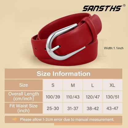 HOTWomen Belt for Jeans Pants Fashion Gold Buckle Ladies Dress Waist Belt