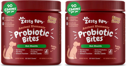 HOTZesty Paws Probiotics for Dogs - Digestive Enzymes for Gut Flora, Digestive Health, Diarrhea & Bowel Support - Clinically Studied DE111 - Dog Supplement Soft Chew for Pet Immune System - Pumpkin, 90ct