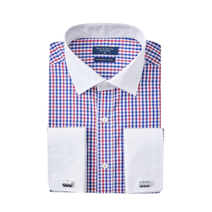 HOTYear In Year Out French Cuff Wrinkle Free Dress Shirt for Men Regular Fit Long Sleeve Wrinkle Resistant Shirt