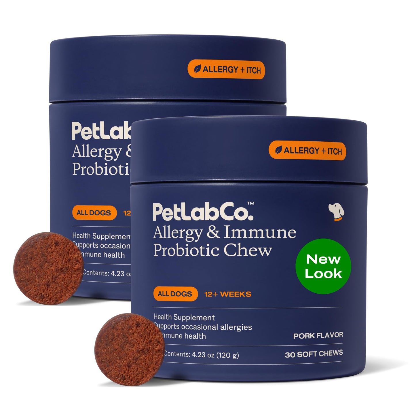 HOTPetLab Co. Allergy & Immune Probiotic Chews, 30 Soft Chews, Pork | Omega-3s, colostrum and prebiotics to support yeast balance, skin health and immune function