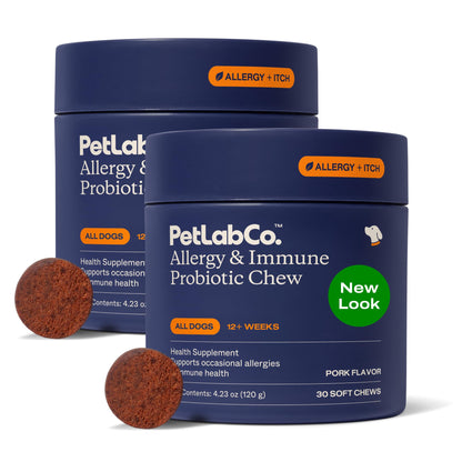 HOTPetLab Co. Allergy & Immune Probiotic Chews, 30 Soft Chews, Pork | Omega-3s, colostrum and prebiotics to support yeast balance, skin health and immune function
