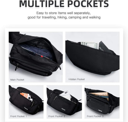 HOTFREETOO Waist Pack Bag Fanny Pack for Men&Women Hip Bum Bag with Adjustable Strap for Outdoors Workout Traveling Casual Running Hiking Cycling