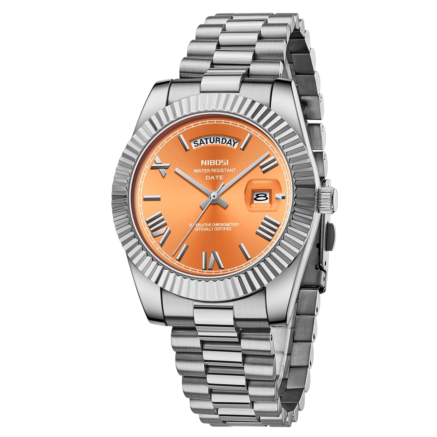 HOTNIBOSI Men Watches Analog Quartz Stainless Steel Rose Gold Silver Watches for Men Waterproof Business Classic Desiger Wrist Watch with Day Date