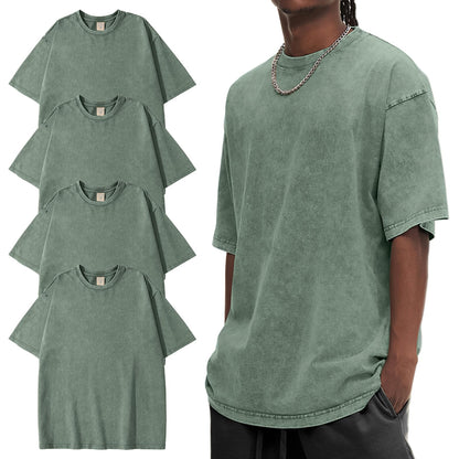 HOTEiscntd Mens Oversized T-Shirts Heavyweight Cotton Vintage Unisex Baggy Tee