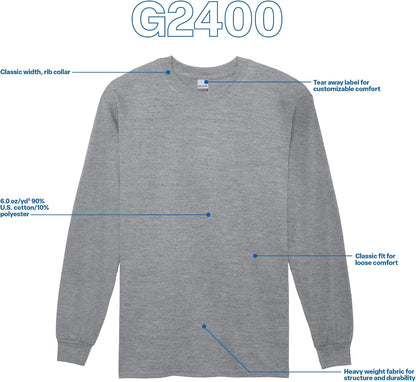 HOTGildan Adult Ultra Cotton Long Sleeve T-Shirt, Style G2400, Multipack