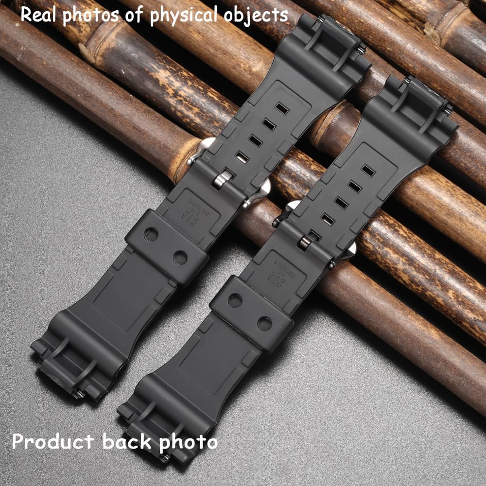 HOTReplacement Band Compatible with Casio W-735H AEQ110BW AEQ110W AQS-800W AQ-S810W Men's Watch Strap Black Resin Wristband With Metal buckle