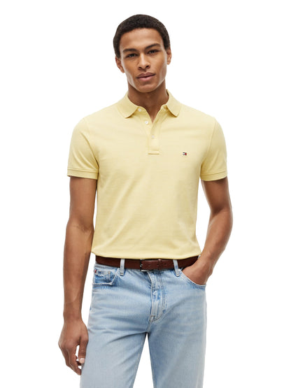 HOTTommy Hilfiger Men's Short Sleeve Polo Shirts in Slim Fit with Stretch and Organic Pique Cotton