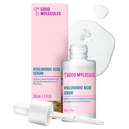 HOTGood Molecules Hyaluronic Acid Serum - 1% Hyaluronic Acid Ultra hydrating Serum Facial Moisturizer for Plumper Skin, Skin Care for Face