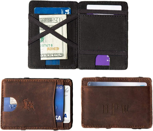 HOTPersonalized Distressed Leather Flip Wallet by Left Coast Original