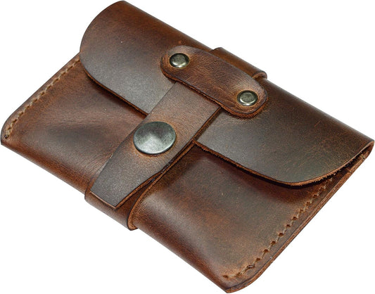 HOTHide & Drink, Leather Card Holder - Minimalist Front Pocket Wallet, Handmade :: Bourbon Brown