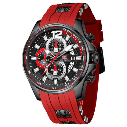 HOTMF MINI FOCUS Men Watch Casual Fashion Wrist Watches (Chronograph/Waterproof/Luminous/Calendar) Silicon Band Quartz Watches for Men