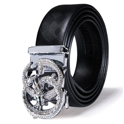 HOTDubulle Designer Mens Belts, Sliding Automatic Buckle Ratchet Dress Belt TOP Genuine Leather Strap Gifts