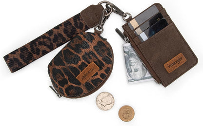 HOTWrangler Keychain Wristlet Wallets for Women Western Dual Pouch Wristlet Credit Card Holder Wallet
