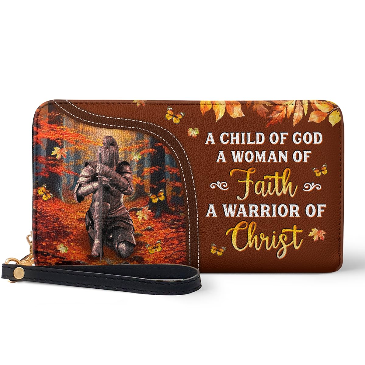 HOTPersonalized Christian Bible Verse Leather Wallet, God Faith RFID Blocking Credit Card Holder Clutch Purse Wristlet, Religious Inspirational Gift for Women Girl (Stillness - Psalm)