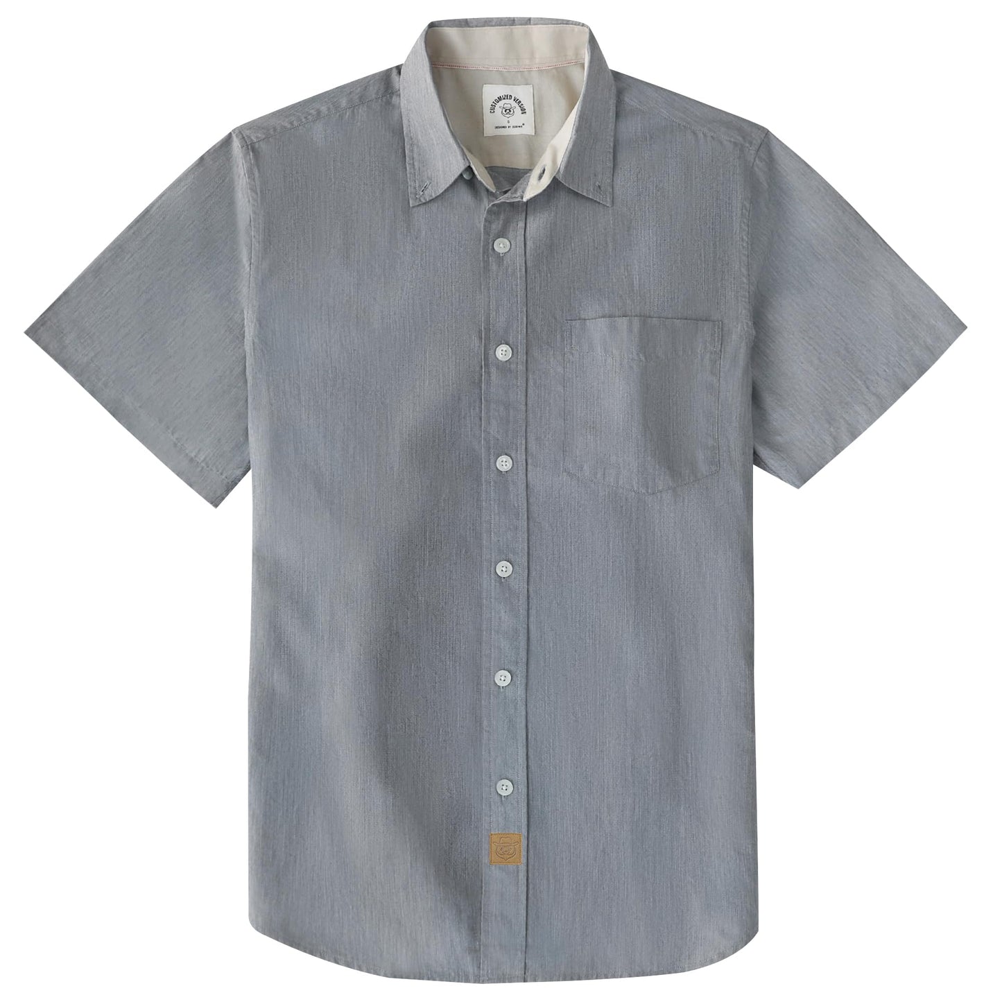 HOTDubinik® Mens Short Sleeve Button Down Shirts 100% Cotton Plaid Men's Casual Button-Down Shirts with Pocket