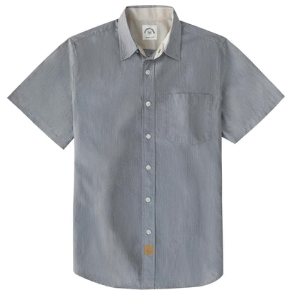 HOTDubinik® Mens Short Sleeve Button Down Shirts 100% Cotton Plaid Men's Casual Button-Down Shirts with Pocket