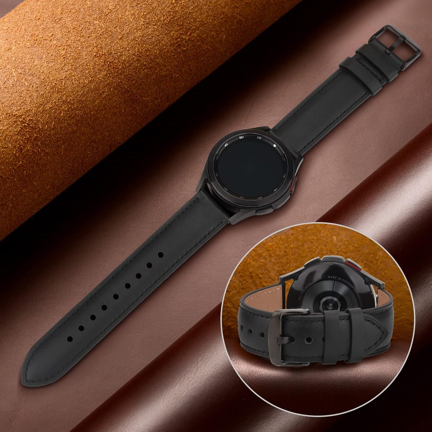 HOTVancle Quick Release Genuine Leather Watch Band 20mm 22mm Watch Strap, Top Grain Leather Watch bands for Men Women