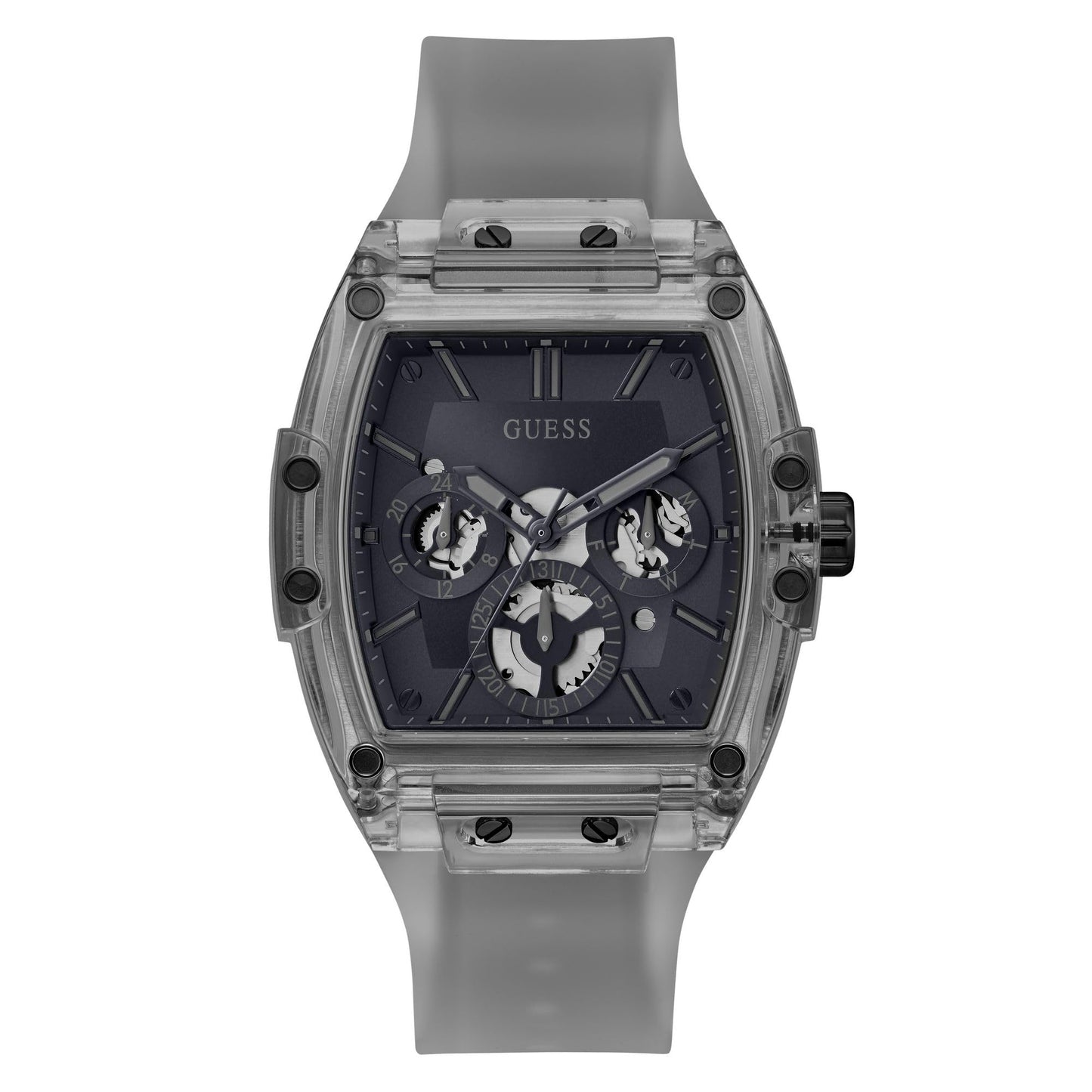 HOTGuess Men's GW0G Series| Analog Trend Watch| Polycarbonate Case| Silicone Bracelet | 50M Water Resistance