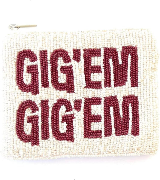 HOTFootball Beaded Coin Purse