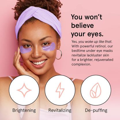 HOTgrace & stella Retinol Under Eye Patches for Puffy Eyes & Dark Circles - Restoring Gel Under Eye Masks with Hyaluronic Acid - Birthday Gifts for Women, Bachelorette Party Favors (Purple, 24 Pairs)
