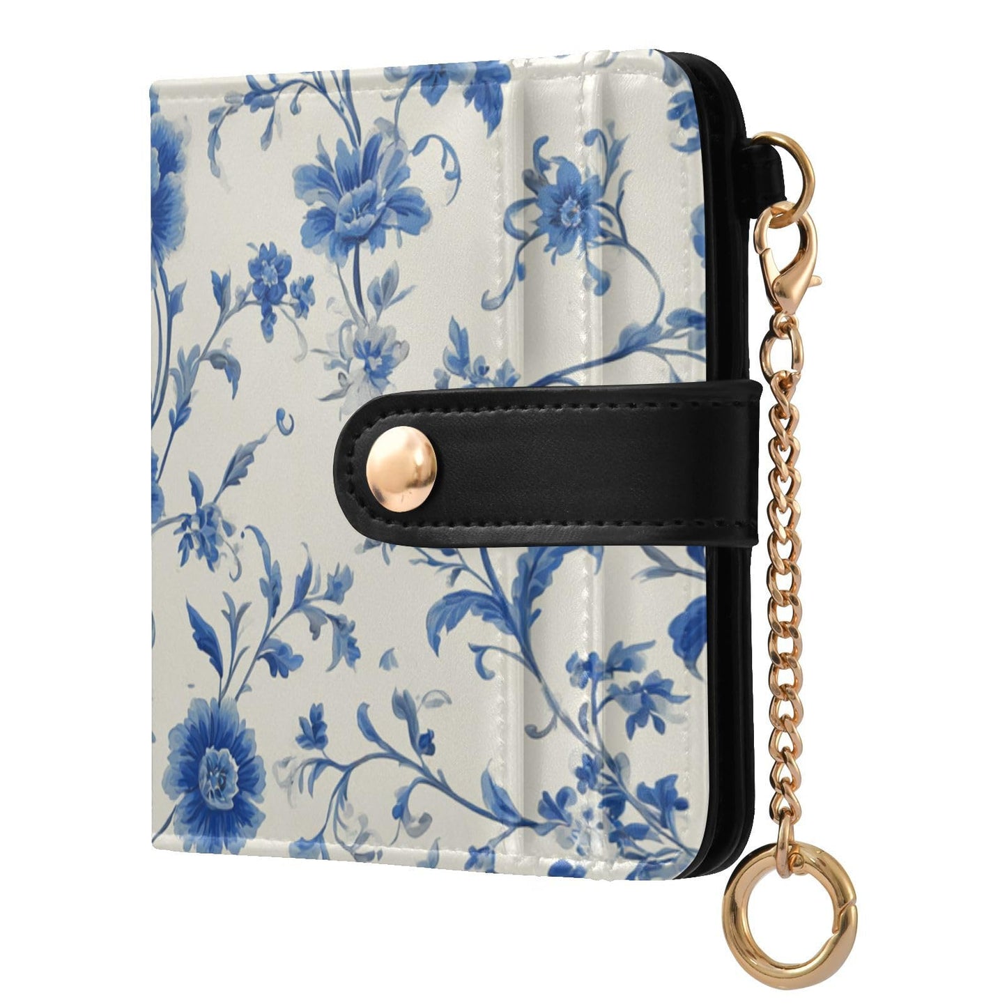 HOTElegant Peonies and Irises Rfid Women Wallet 1 Pack Cute Coin Purse PU Leather Small Wallets Credit Card Holder Bifold Zipper Thin Travel Wallet for Female Ladies Teen Girls Girly