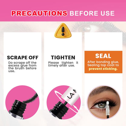 HOTLA MAESII Lash Cluster Glue, Lash Bond and Seal for Eyelash Clusters, 10ml Bond and Seal, Waterproof, 2-in-1 Home Use, Strong Hold for 72H