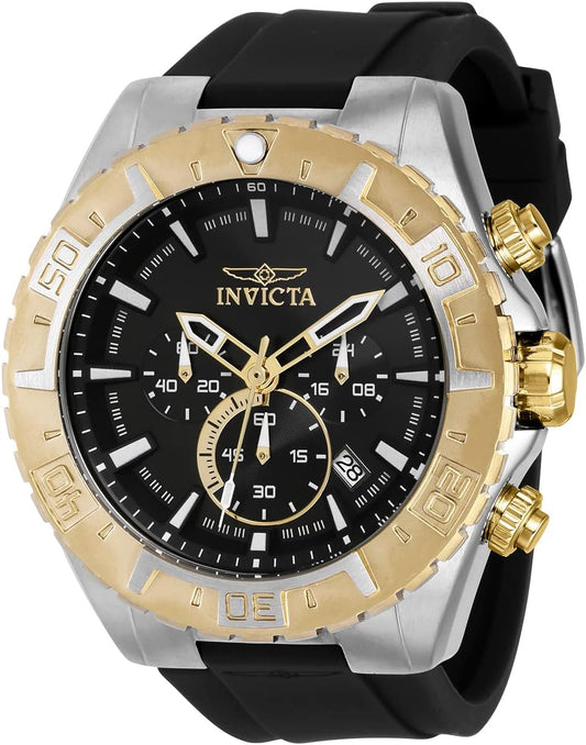 HOTInvicta Aviator Men 49mm Stainless Steel Steel Black dial VK63A Quartz