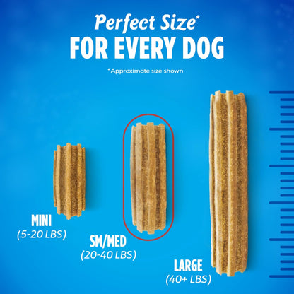 HOTDentaLife Daily Oral Care Dog Treats for Small and Medium Dogs, Chewy Dental Treat to Freshen Breath and Fight Tartar, Chicken Flavor - 40 ct. Pouch