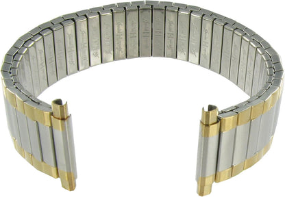 HOTSpeidel Men’s Twist-O-Flex Stainless Steel Stretch Metal Replacement Expansion Watch Band with Self-Adjusting Straight or Curved Ends for 16mm 17mm 18mm 19mm 20mm 21mm 22mm