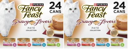 HOTPurina Fancy Feast Gravy Lovers Variety Pack Feast Pate in Wet Cat Food Gravy - (Pack of 1) 4.5 lb. Boxes
