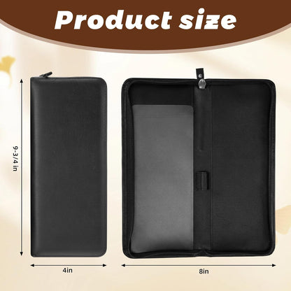 HOTLeather Checkbook Cover Business Checkbook Wallet for Men Women Check Book Case Card Holder Personal Check Registers with Pen Inserts Zippered Portfolio for Traveller Checks Duplicate Checks