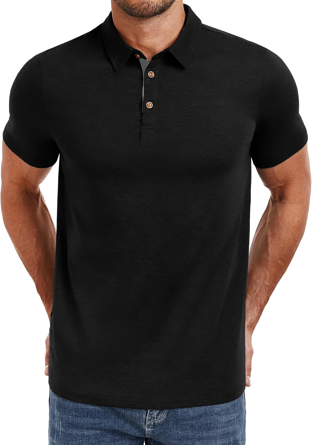 HOTPEGENO Mens Polo Shirts Short Sleeve Casual Cotton Golf Shirts Performance Polo Shirts for Men