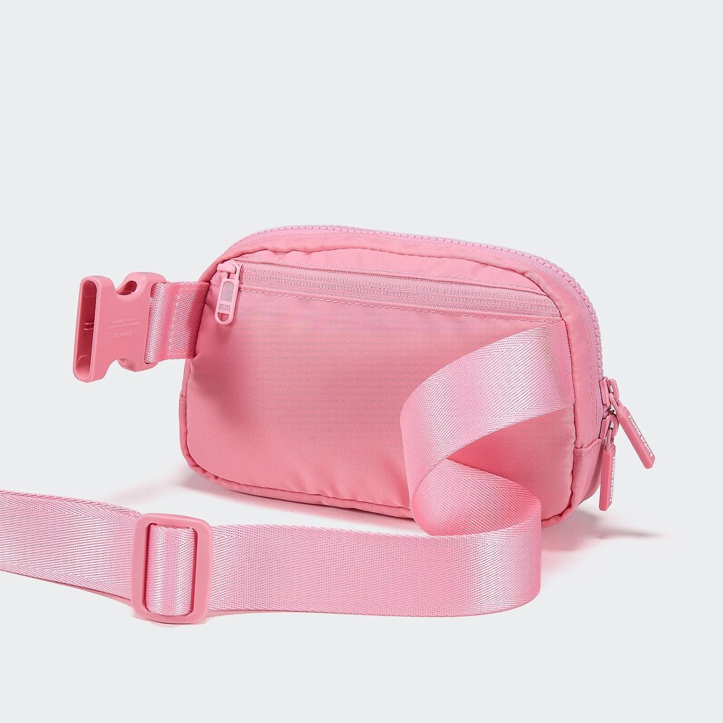 HOTPander Two Way Zipper Fanny Pack Nylon Everywhere Belt Bag for Women, Water Repellent Waist Packs, Crossbody Bags with Adjustable Strap (Light Pink).