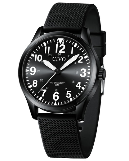 HOTCIVO Military Watch for Men Waterproof: Analog Mens Watches Classic- Field Wrist Watches for Man