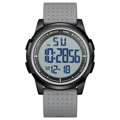 HOTGOLDEN HOUR Ultra-Thin Minimalist Sports Waterproof Digital Watches Men with Wide-Angle Display Rubber Strap Wrist Watch for Men Women