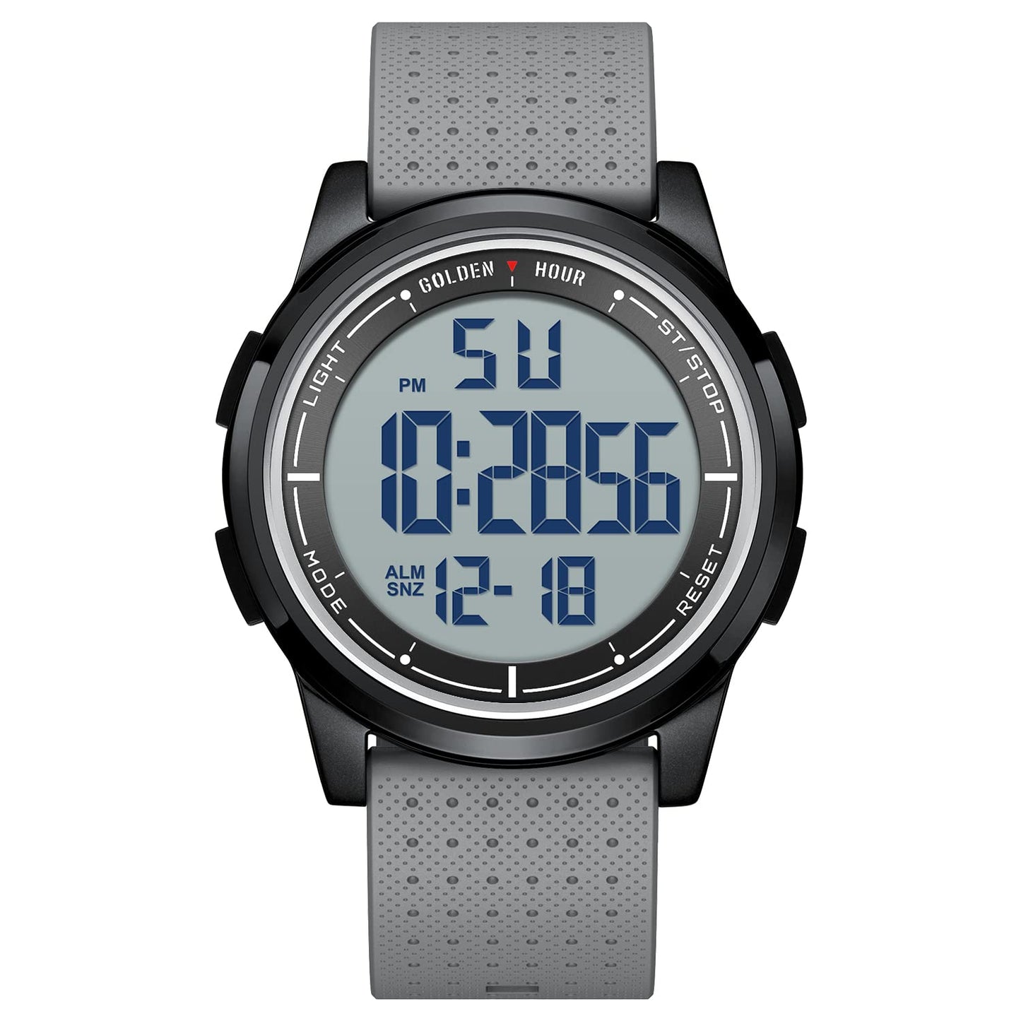 HOTGOLDEN HOUR Ultra-Thin Minimalist Sports Waterproof Digital Watches Men with Wide-Angle Display Rubber Strap Wrist Watch for Men Women