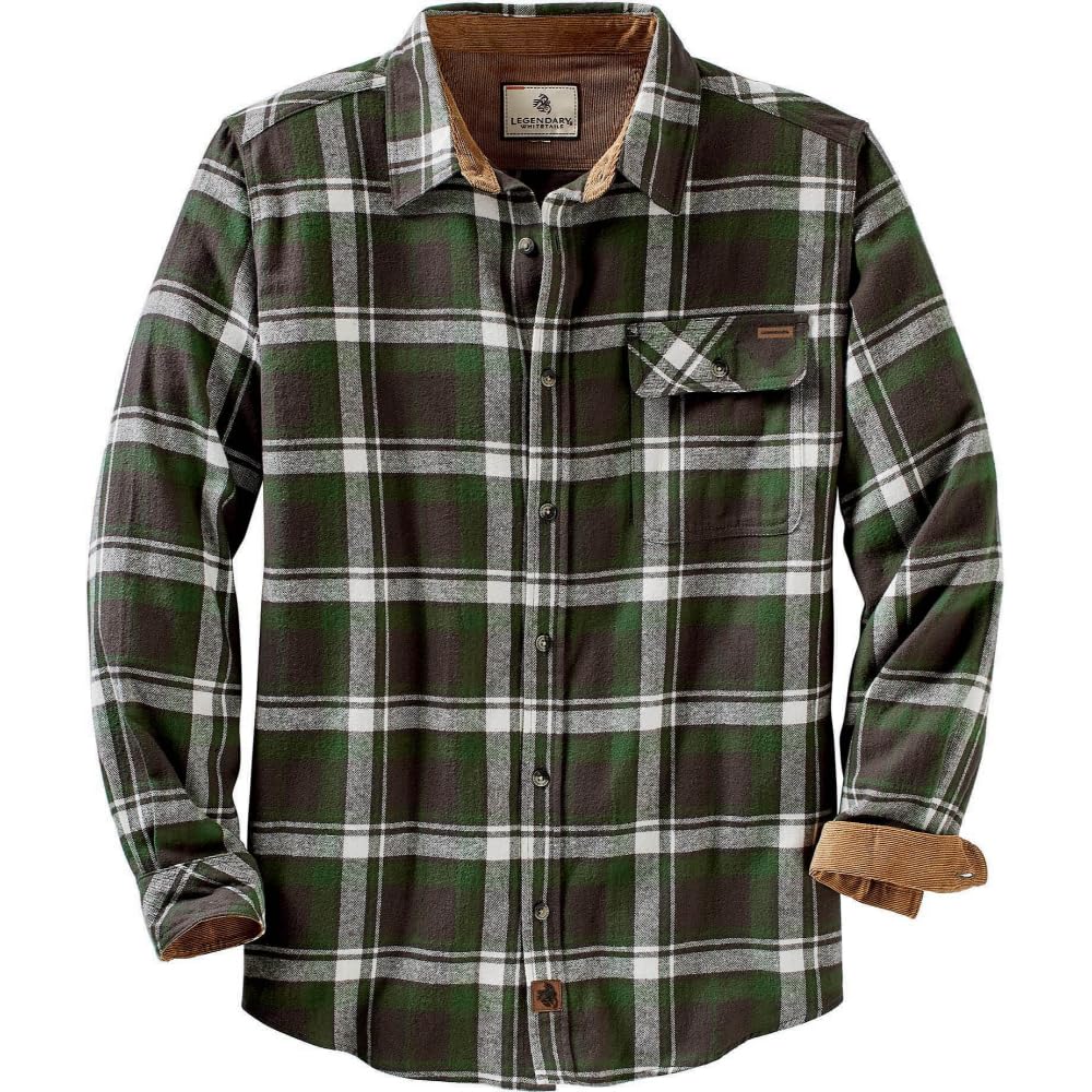HOTLegendary Whitetails Mens Long Sleeve Button Down 100% Cotton Flannel Shirt