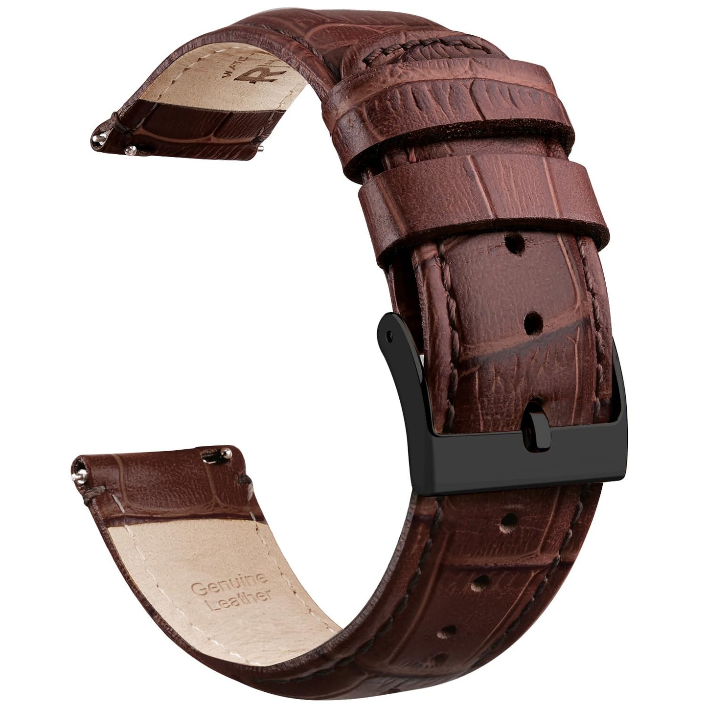 HOTRitche Christmas Gift Quick Release Leather Watch Bands Genuine Leather Watch Strap for Samsung Galaxy Watch 6 Band Classic 43mm 47mm 40mm 44mm 18mm, 20mm or 22mm for Men and Women, White Elephant Gifts, Stocking Stuffers for Men