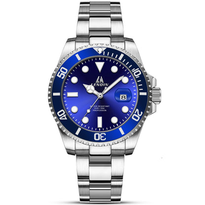 HOTLN LENQIN Mens Watches Stainless Steel Waterproof Analog Quartz Watch for Men with Date Luminous Fashion Wristwatch