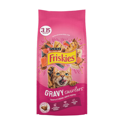 HOTPurina Friskies Gravy Swirlers with Flavors of Chicken, Salmon and Gravy Dry Cat Food - 22 lb. Bag