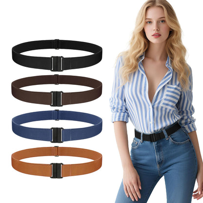 HOTJASGOOD 3/4/5/6 Pack No Show Stretch Belts for Women Invisible Elastic Belt for Jeans Pants Shirt Sweater Tuck Band