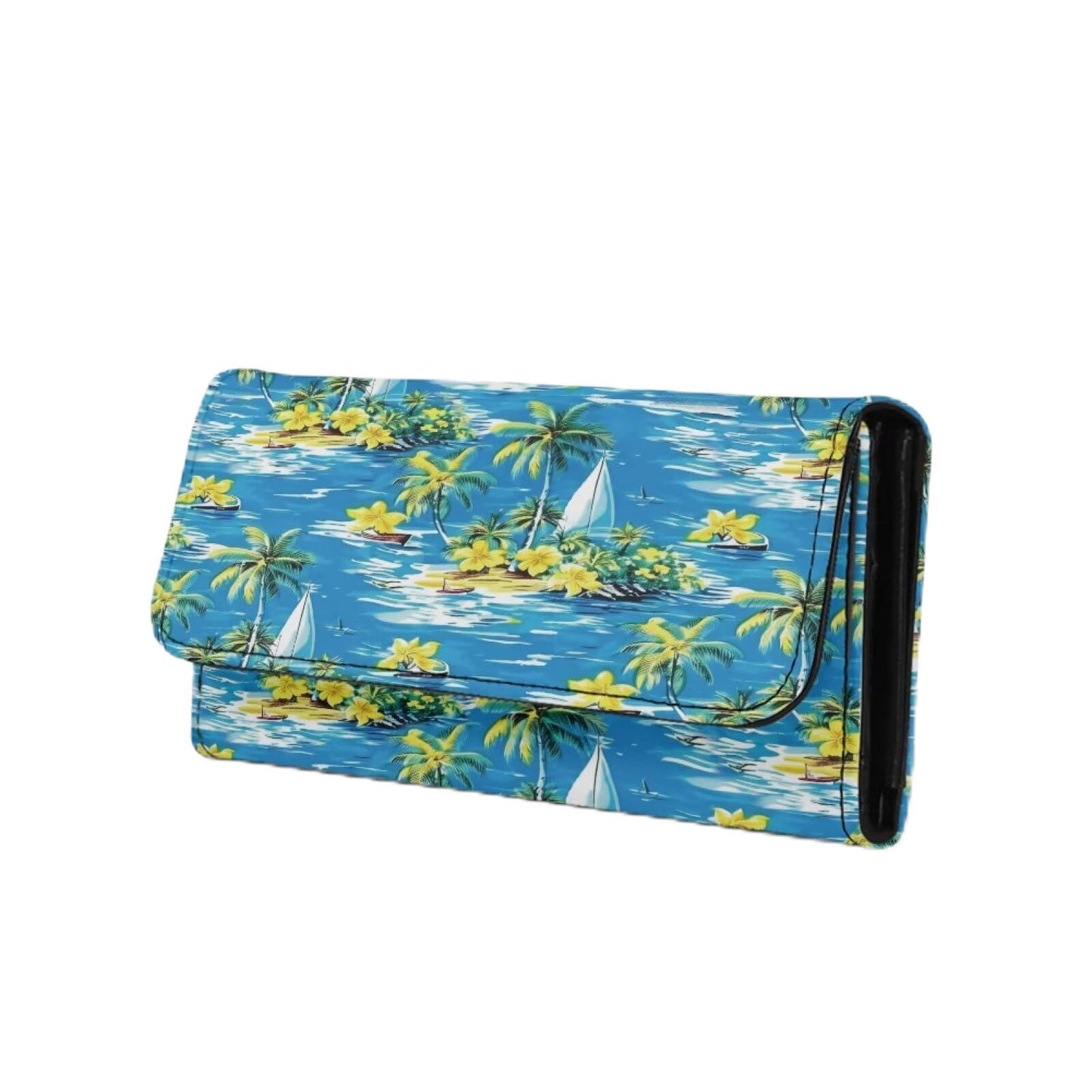 HOTLotus Mandala Women PU Leather Tri-fold Wallets Black And White Sketch Flower Zipper Pocket Buckle Money Manager Starry Sky Tall Billfold Secretary Cash Wallet