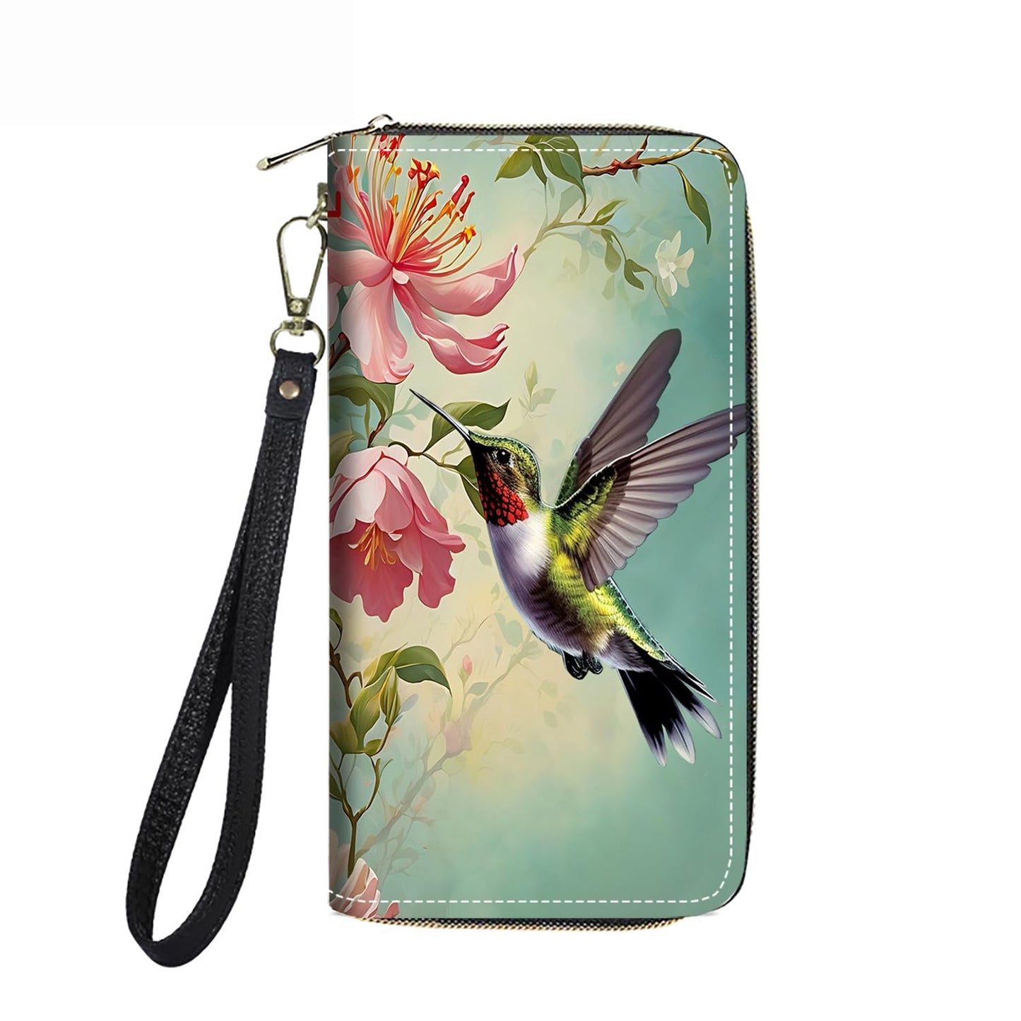 HOTWomen's Large Capacity Wallet PU Leather Double Zipper Clutch Purse Multifunctional Wallet with Removable Wristlet Strap for Smart Phone/Coin/Card/Cash, Floral Quotes Bible Verse Philippians 4-13