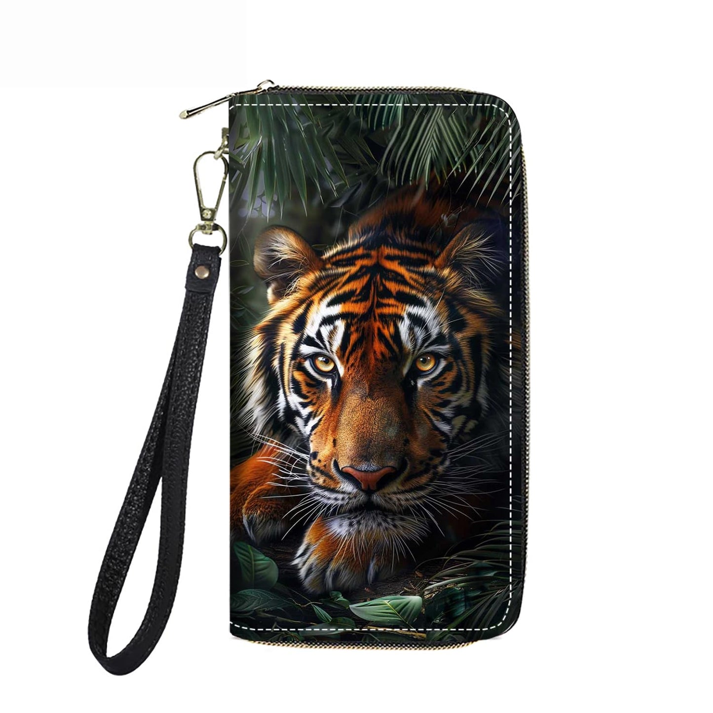 HOTWomen's Large Capacity Wallet PU Leather Double Zipper Clutch Purse Multifunctional Wallet with Removable Wristlet Strap for Smart Phone/Coin/Card/Cash, Flower Butterfly